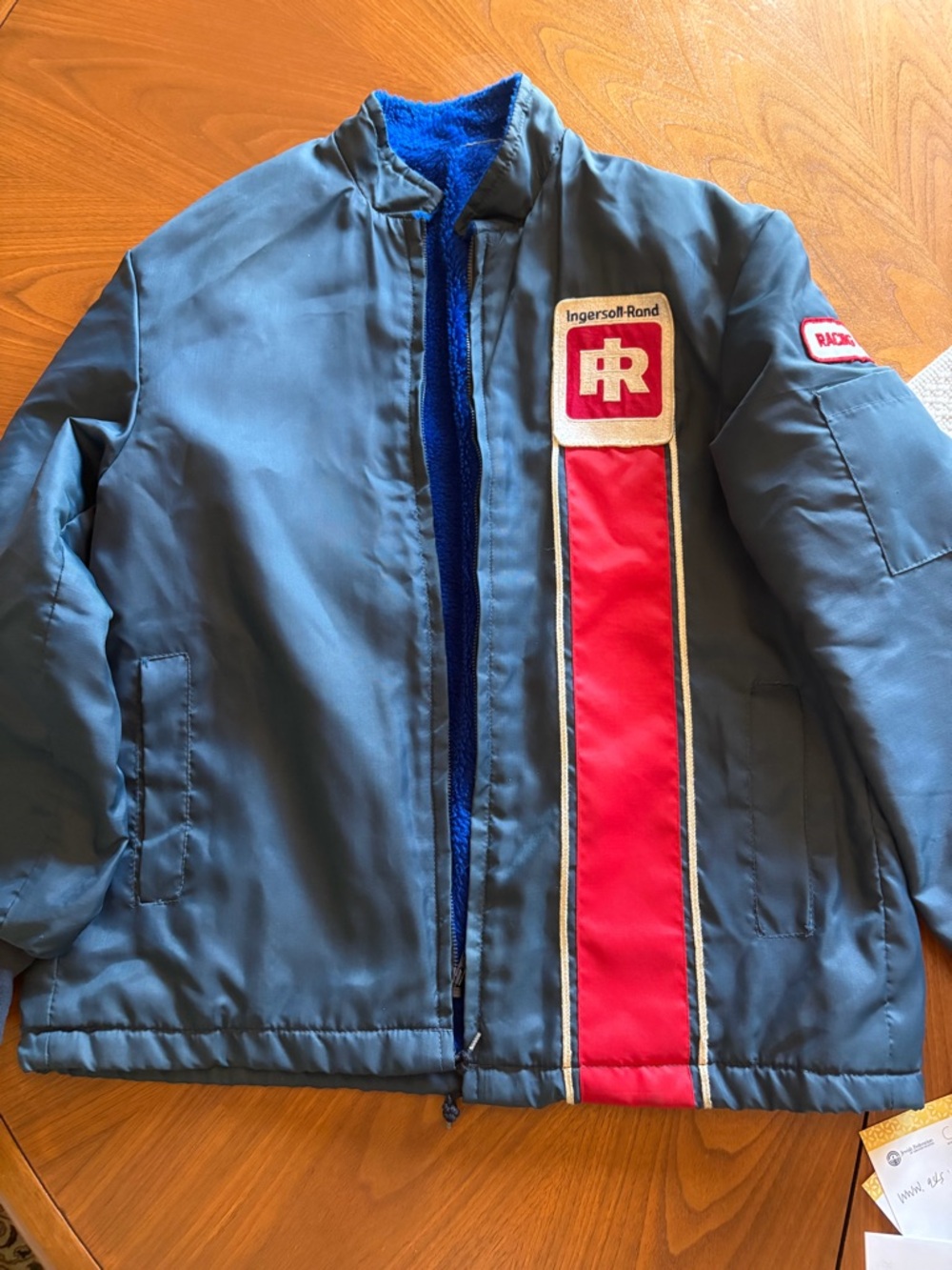 Ingersoll Blue Bomber Jacket with Red Stripe